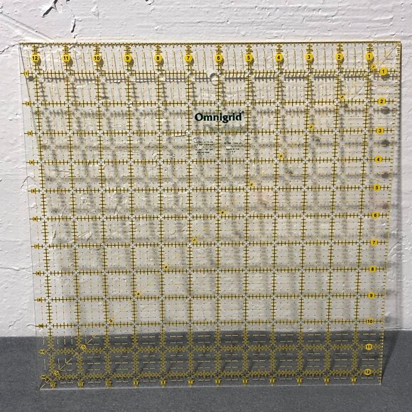 12 1/2"x 12 1/2" Square Omnigrid Quilters Ruler #125 made in USA - Picture 1 of 6